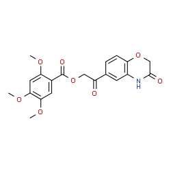 ChemSpider 2D Image | 2-Oxo-2-(3-oxo-3,4-dihydro-2H-1,4-benzoxazin-6-yl)ethyl 2,4,5-trimethoxybenzoate | C20H19NO8