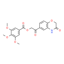 ChemSpider 2D Image | 2-Oxo-2-(3-oxo-3,4-dihydro-2H-1,4-benzoxazin-6-yl)ethyl 3,4,5-trimethoxybenzoate | C20H19NO8