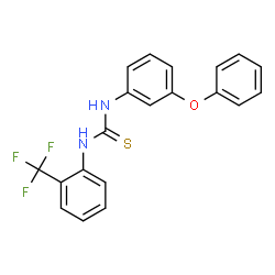ChemSpider 2D Image | 1-(3-Phenoxyphenyl)-3-[2-(trifluoromethyl)phenyl]thiourea | C20H15F3N2OS