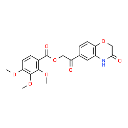 ChemSpider 2D Image | 2-Oxo-2-(3-oxo-3,4-dihydro-2H-1,4-benzoxazin-6-yl)ethyl 2,3,4-trimethoxybenzoate | C20H19NO8