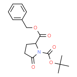 ChemSpider 2D Image | 2-Benzyl 1-(2-methyl-2-propanyl) 5-oxo-1,2-pyrrolidinedicarboxylate | C17H21NO5