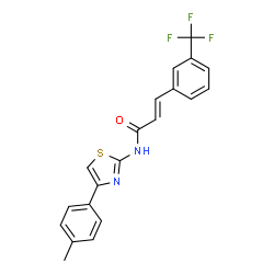 ChemSpider 2D Image | (2E)-N-[4-(4-Methylphenyl)-1,3-thiazol-2-yl]-3-[3-(trifluoromethyl)phenyl]acrylamide | C20H15F3N2OS