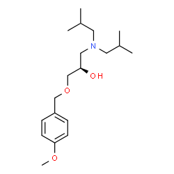 ChemSpider 2D Image | (2R)-1-(Diisobutylamino)-3-[(4-methoxybenzyl)oxy]-2-propanol | C19H33NO3