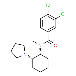 ChemSpider 2D Image | 3,4-Dichloro-N-methyl-N-[(1R,2S)-2-(1-pyrrolidinyl)cyclohexyl]benzamide | C18H24Cl2N2O