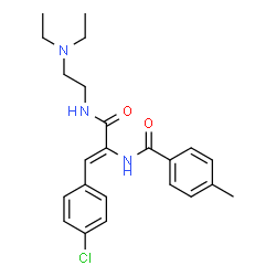 ChemSpider 2D Image | N-[(1Z)-1-(4-Chlorophenyl)-3-{[2-(diethylamino)ethyl]amino}-3-oxo-1-propen-2-yl]-4-methylbenzamide | C23H28ClN3O2