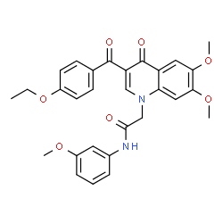 ChemSpider 2D Image | 2-[3-(4-Ethoxybenzoyl)-6,7-dimethoxy-4-oxo-1(4H)-quinolinyl]-N-(3-methoxyphenyl)acetamide | C29H28N2O7