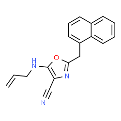 ChemSpider 2D Image | 5-(Allylamino)-2-(1-naphthylmethyl)-1,3-oxazole-4-carbonitrile | C18H15N3O