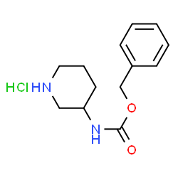ChemSpider 2D Image | Benzyl piperidin-3-ylcarbamate hydrochloride | C13H19ClN2O2