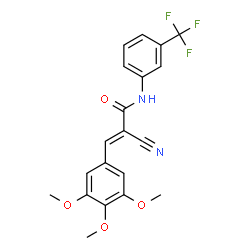 ChemSpider 2D Image | (2E)-2-Cyano-N-[3-(trifluoromethyl)phenyl]-3-(3,4,5-trimethoxyphenyl)acrylamide | C20H17F3N2O4