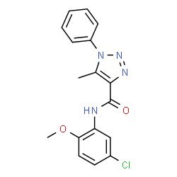 ChemSpider 2D Image | N-(5-Chloro-2-methoxyphenyl)-5-methyl-1-phenyl-1H-1,2,3-triazole-4-carboxamide | C17H15ClN4O2