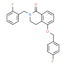 ChemSpider 2D Image | 2-(2-Fluorobenzyl)-5-[(4-fluorobenzyl)oxy]-3,4-dihydro-1(2H)-isoquinolinone | C23H19F2NO2