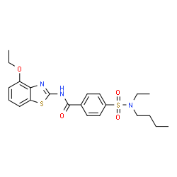 ChemSpider 2D Image | 4-[Butyl(ethyl)sulfamoyl]-N-(4-ethoxy-1,3-benzothiazol-2-yl)benzamide | C22H27N3O4S2