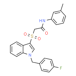 ChemSpider 2D Image | 2-{[1-(4-Fluorobenzyl)-1H-indol-3-yl]sulfonyl}-N-(3-methylphenyl)acetamide | C24H21FN2O3S