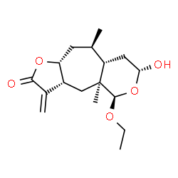 ChemSpider 2D Image | (3aR,4aS,5R,7R,8aS,9R,10aR)-5-Ethoxy-7-hydroxy-4a,9-dimethyl-3-methylenedecahydrofuro[2',3':5,6]cyclohepta[1,2-c]pyran-2(3H)-one | C17H26O5