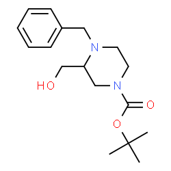 ChemSpider 2D Image | tert-Butyl 4-benzyl-3-(hydroxymethyl)piperazine-1-carboxylate | C17H26N2O3