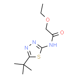 ChemSpider 2D Image | 2-Ethoxy-N-[5-(2-methyl-2-propanyl)-1,3,4-thiadiazol-2-yl]acetamide | C10H17N3O2S
