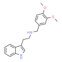 ChemSpider 2D Image | N-(3,4-Dimethoxybenzyl)-2-(1H-indol-3-yl)ethanamine | C19H22N2O2