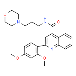 ChemSpider 2D Image | 2-(2,4-Dimethoxyphenyl)-N-[3-(4-morpholinyl)propyl]-4-quinolinecarboxamide | C25H29N3O4