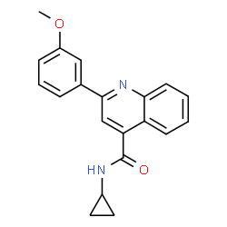 ChemSpider 2D Image | N-Cyclopropyl-2-(3-methoxyphenyl)-4-quinolinecarboxamide | C20H18N2O2