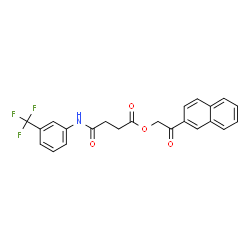 ChemSpider 2D Image | 2-(2-Naphthyl)-2-oxoethyl 4-oxo-4-{[3-(trifluoromethyl)phenyl]amino}butanoate | C23H18F3NO4