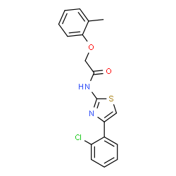 ChemSpider 2D Image | N-[4-(2-Chlorophenyl)-1,3-thiazol-2-yl]-2-(2-methylphenoxy)acetamide | C18H15ClN2O2S