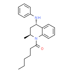 ChemSpider 2D Image | 1-[(2S,4S)-4-Anilino-2-methyl-3,4-dihydro-1(2H)-quinolinyl]-1-hexanone | C22H28N2O