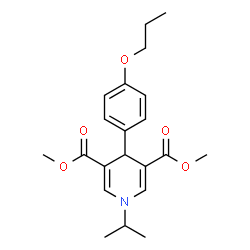 ChemSpider 2D Image | Dimethyl 1-isopropyl-4-(4-propoxyphenyl)-1,4-dihydro-3,5-pyridinedicarboxylate | C21H27NO5
