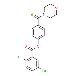 ChemSpider 2D Image | 4-(4-Morpholinylcarbonothioyl)phenyl 2,5-dichlorobenzoate | C18H15Cl2NO3S