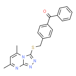ChemSpider 2D Image | (4-{[(5,7-Dimethyl[1,2,4]triazolo[4,3-a]pyrimidin-3-yl)sulfanyl]methyl}phenyl)(phenyl)methanone | C21H18N4OS