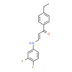 ChemSpider 2D Image | (2E)-3-[(3,4-Difluorophenyl)amino]-1-(4-ethylphenyl)-2-propen-1-one | C17H15F2NO