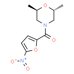 ChemSpider 2D Image | [(2R,6R)-2,6-Dimethyl-4-morpholinyl](5-nitro-2-furyl)methanone | C11H14N2O5