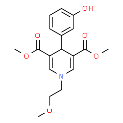 ChemSpider 2D Image | Dimethyl 4-(3-hydroxyphenyl)-1-(2-methoxyethyl)-1,4-dihydro-3,5-pyridinedicarboxylate | C18H21NO6