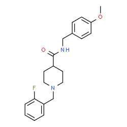 ChemSpider 2D Image | 1-(2-Fluorobenzyl)-N-(4-methoxybenzyl)-4-piperidinecarboxamide | C21H25FN2O2
