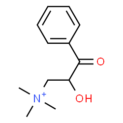 ChemSpider 2D Image | 2-Hydroxy-N,N,N-trimethyl-3-oxo-3-phenyl-1-propanaminium | C12H18NO2