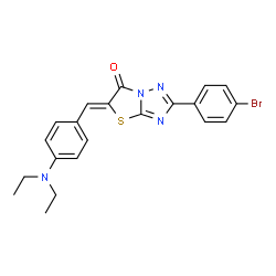ChemSpider 2D Image | (5Z)-2-(4-Bromophenyl)-5-[4-(diethylamino)benzylidene][1,3]thiazolo[3,2-b][1,2,4]triazol-6(5H)-one | C21H19BrN4OS