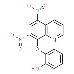 ChemSpider 2D Image | 2-[(5,7-Dinitro-8-quinolinyl)oxy]phenol | C15H9N3O6
