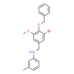 ChemSpider 2D Image | N-[4-(Benzyloxy)-3-bromo-5-methoxybenzyl]-3-methylaniline | C22H22BrNO2