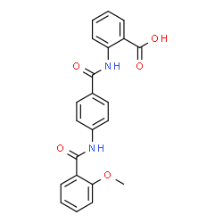 ChemSpider 2D Image | 2-[4-(2-METHOXYBENZAMIDO)BENZAMIDO]BENZOIC ACID | C22H18N2O5