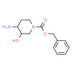 ChemSpider 2D Image | Benzyl 4-amino-3-hydroxy-1-piperidinecarboxylate | C13H18N2O3