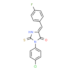 ChemSpider 2D Image | (5Z)-3-(4-Chlorophenyl)-5-(4-fluorobenzylidene)-2-thioxo-4-imidazolidinone | C16H10ClFN2OS