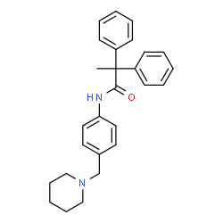 ChemSpider 2D Image | 2,2-Diphenyl-N-[4-(1-piperidinylmethyl)phenyl]propanamide | C27H30N2O