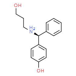 ChemSpider 2D Image | 3-Hydroxy-N-[(S)-(4-hydroxyphenyl)(phenyl)methyl]-1-propanaminium | C16H20NO2