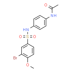ChemSpider 2D Image | N-(4-{[(3-Bromo-4-methoxyphenyl)sulfonyl]amino}phenyl)acetamide | C15H15BrN2O4S
