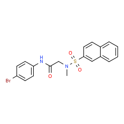 ChemSpider 2D Image | N-(4-Bromophenyl)-N~2~-methyl-N~2~-(2-naphthylsulfonyl)glycinamide | C19H17BrN2O3S