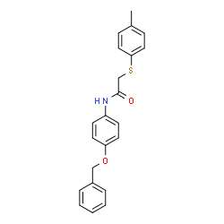 ChemSpider 2D Image | N-[4-(Benzyloxy)phenyl]-2-[(4-methylphenyl)sulfanyl]acetamide | C22H21NO2S