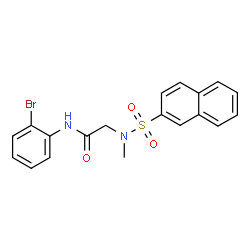 ChemSpider 2D Image | N-(2-Bromophenyl)-N~2~-methyl-N~2~-(2-naphthylsulfonyl)glycinamide | C19H17BrN2O3S