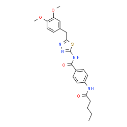 ChemSpider 2D Image | N-[5-(3,4-Dimethoxybenzyl)-1,3,4-thiadiazol-2-yl]-4-(pentanoylamino)benzamide | C23H26N4O4S