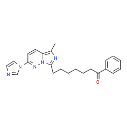 ChemSpider 2D Image | 7-[2-(1-Imidazolyl)-5-methylimidazo[1,5-b]pyridazin-7-yl]-1-phenyl-1-heptanone | C23H25N5O