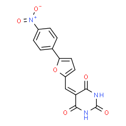 ChemSpider 2D Image | 5-{[5-(4-Nitrophenyl)-2-furyl]methylene}-2,4,6(1H,3H,5H)-pyrimidinetrione | C15H9N3O6