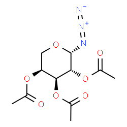 ChemSpider 2D Image | (2S,3R,4S,5S)-2-Azidotetrahydro-2H-pyran-3,4,5-triyl triacetate | C11H15N3O7